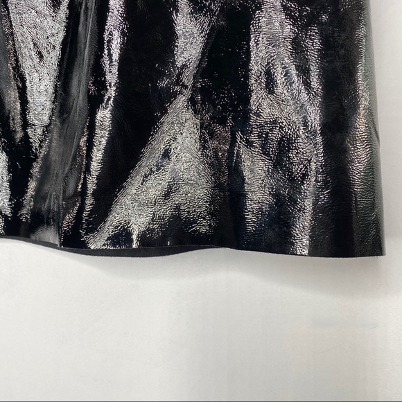 NWT Small Zara Knit Shiny Faux Patent pull on Skirt - Picture 5 of 10